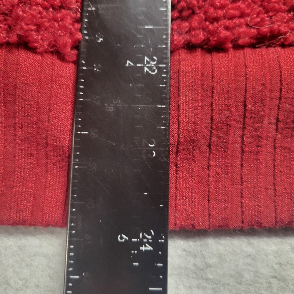 Porridge Anthropologie Burgundy Faux Shearling Mock Neck Pullover Sweater M - Picture 6 of 10